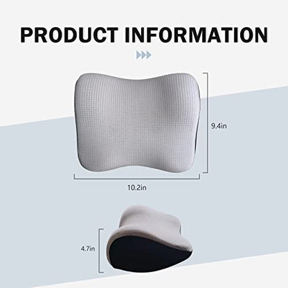Ultra Soft Car Headrest Pillow, Car Pillow for Driving with Adjustable Strap, 100% Memory Foam Neck Cushion, Breathable Removable Cover & Ergonomic Design - Car Neck Pillow(Moonlight-Silver, 1PC) - color: Silver