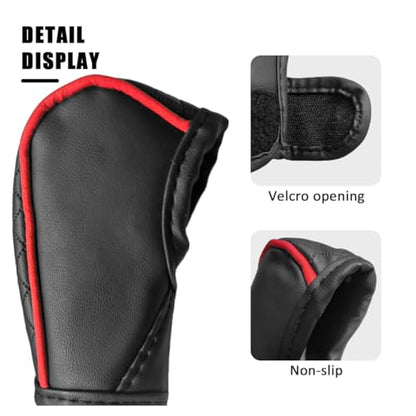 Car Gear Shift Cover, Universal Car Accessories Compatible with Most Truck/Car/SUV, Leather Gear Shift Cover, Soft Comfort, Black Red - color: dangbataoBlackRed