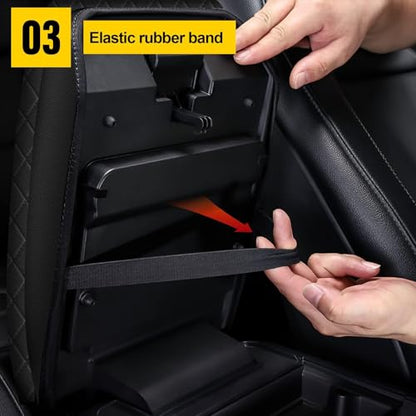 AOMSAZTO Center Console Cover Customized Armrest Cover Compatible with 2011-2019 Ford Explorer Soft Cozy Leather Arm Rest Covering for Car - color: black-1