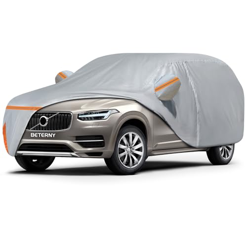 Car Cover for 2015-2026 Volvo XC90, Waterproof Custom-fit All Weather Sun Rain UV Snow Dust Protection Windproof Outdoor XC90 Full Car Cover with Door Zipper & Cotton Lining-Gray - size: XC90 Cover