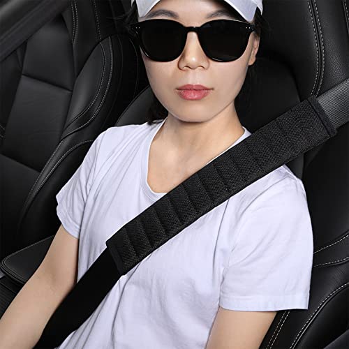 HighnessHwoo Car Seatbelt Covers Cushion Shoulder Pads Protector Sleeve for Adults, Auto Extra Long Seat Belt Strap Cover Decorations for Women, Kids, Honda, Trucks Accessories, 2Pcs, 10.5in, Black - color: Black, size: 10.5in - 2pcs
