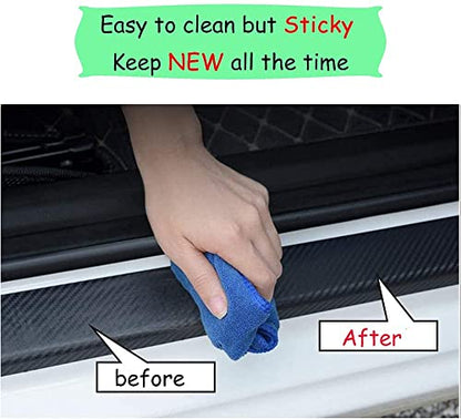 Custom Car Door Sill Protector Personalized Text/Logo Decal Decorative Carbon Fiber Anti-Scratch Sticker Entry Guard Décor