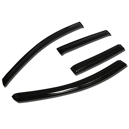 Auto Dynasty 4Pcs Tape-On Window Visor Rain Guard Compatible with 2007-2012 Nissan Versa Sedan Hatchback, Rain Shields Vent Shade Wind Deflector, Acrylic - size: 07-12 Nissan Versa Sedan / Hatchback