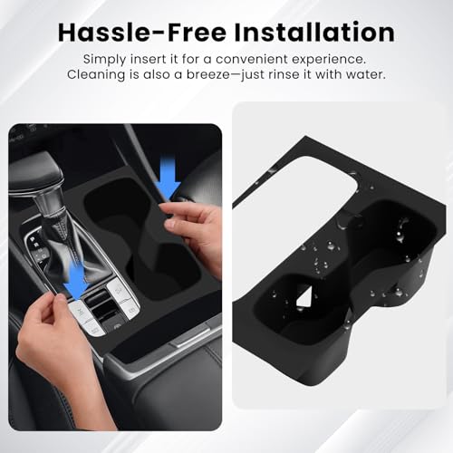 Autorder Silicone 2-in-1 Cup Holder for 2022-2026 Hyundai Santa Cruz Accessories Silicone Center Console CupHolder Insert with Gear Shift Panel Cover Dust & Scratch Resistant All-Around Protection - size: 2022-2026 Santa Cruz Cup Holder