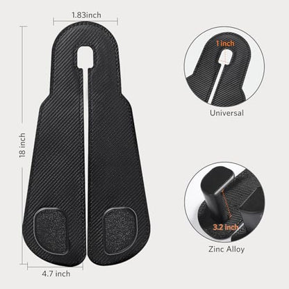 CoBak Extra Wide Car Seat Back Hooks, Premium Stitched Leather Headrest Hangers with Wide Slot Structure, Universal for Any-Width Purses, Handbags, Bags (2 Pack), Carbon Fiber Black - color: A-Wide Version - Carbon Fiber Black, size: Double-Hooks