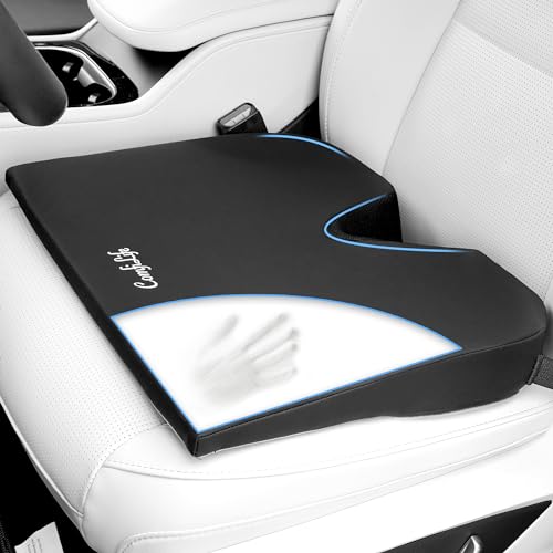 ComfiLife Car Seat Cushion–Premium Wedge 100% Polyurethane Foam Car Cushions for Driving–Auto Seat Cushion–Back & Sciatica Pain Relief for Long Drives–Comfort for Car Driver,Office, Truck Seat (Black) - color: Black