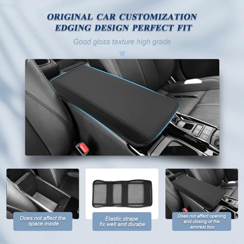 BIBIBO for 2025 2026 Toyota Camry Center Console Armrest Cover 2025 2026 Toyota Camry Arm Rest Cover 2025 Toyota Camry Accessories 2025 Camry Armrest - color: Black-for 2025+Camry