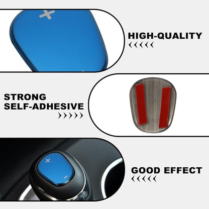 TOMALL Car Gear Shift Knob Cover Compatible with Chevy Equinox 2018-2020 Stainless Steel Shift Panel Trim Gear Lever Cover for Car Interior Center Console Modified Accessories (Blue) - color: Stainless Gear-Blue