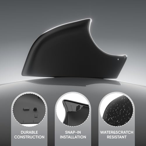 Tesla Model Y Mirror Bottom Cover, Right Passenger Side Lower Rearview Mirror Trim Housing Cap Replacement for 2018-2025 Tesla Model Y Accessories, Black - size: Right