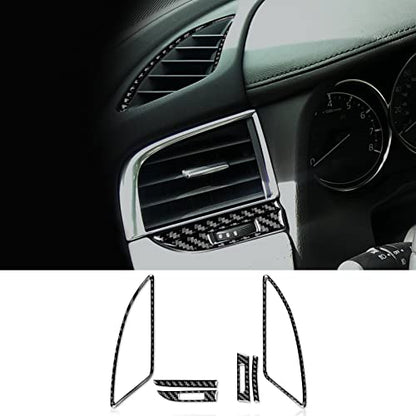 AIRSPEED for Mazda 6 2016-2017.5 with Automatic Transmission, Carbon Fiber Center Console Darshboard Side Air Vent Outlet Frame Cover Interior Trim - color: Side Air vent