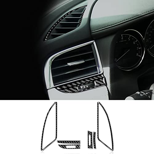 AIRSPEED for Mazda 6 2016-2017.5 with Automatic Transmission, Carbon Fiber Center Console Darshboard Side Air Vent Outlet Frame Cover Interior Trim - color: Side Air vent
