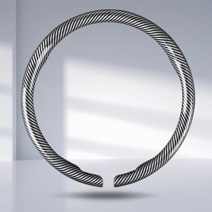 Car Steering Wheel Cover Carbon Fiber Snap On Steering Wheel Accessories Wrap 14.5-15 inch Universal Grip Anti-Skid Protector, Glossy Silver - color: Glossy Silver