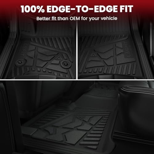 LASFIT Floor Mats for Chevy Silverado/GMC Sierra Crew Cab 1500 2500/2500HD 1999-2007, 3500HD 2001-2007(2007 Fit Classic Body Only), Suburban/Yukon XL/Escalade ESV (2nd Row Bench Seat Only) 2000-2006 - size: Mats for 1500/2500HD/3500HD Crew Cab 1999-2007