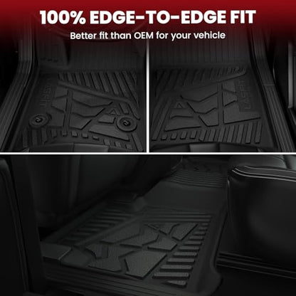 LASFIT Floor Mats for Chevy Silverado/GMC Sierra Crew Cab 1500 2500/2500HD 1999-2007, 3500HD 2001-2007(2007 Fit Classic Body Only), Suburban/Yukon XL/Escalade ESV (2nd Row Bench Seat Only) 2000-2006 - size: Mats for 1500/2500HD/3500HD Crew Cab 1999-2007