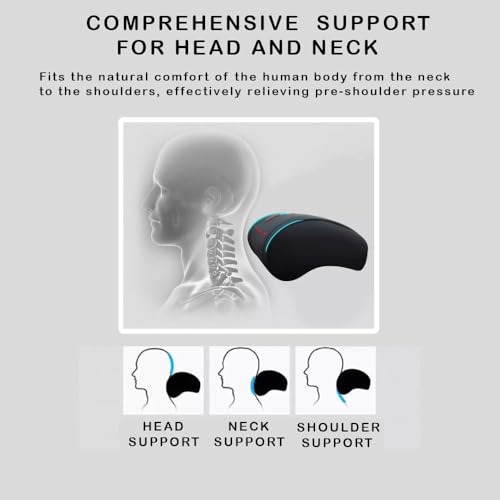 Car Headrest Neck Pillow Support Ergonomic, with Valve Stem Covers Accessory for Driving Seat Fatigue Relief Compatible with Model S X 3 Y & Cybertruck - 2 Pieces - color: A. Black Ver. 3