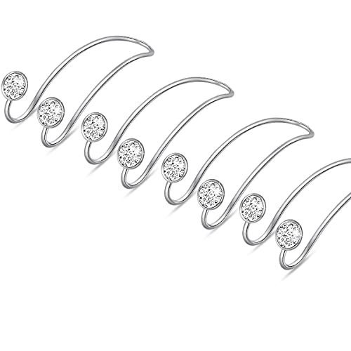4 Pack Bling Car Hooks - Universal Car Headrest Hooks, Stainless Steel Car Seat Hooks for Women Bags & Purses (Silvery) - color: 4 Silvery