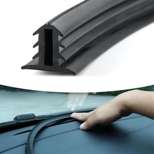 Car Dashboard Seal Strip, 6.56Ft Windshield Trim Seal Strip, Rubber Center Console Soundproof Dustproof Sealing Strip, Universal Slit Windshield Trim for Trucks, Boats, RVs (Black)