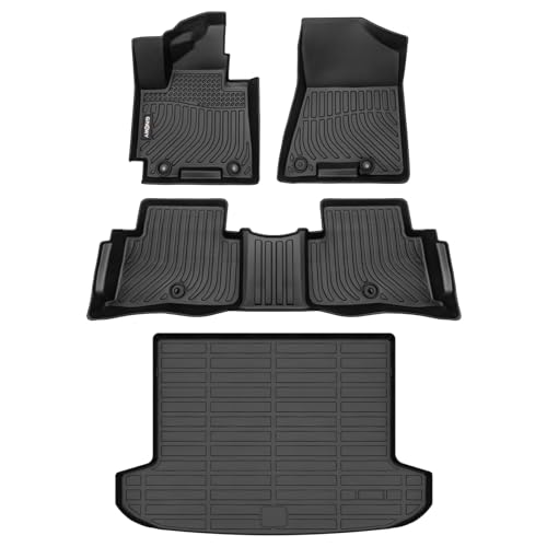 GINOWY-Floor Mats & Cargo Liner for Hyundai Tucson 2016-2021, TPE Rubber All Weather Car Mats for Tucson 2021 Non-Slip Trunk Mat Floor Liners Waterproof Custom Fit Tuscon Accessories Mats-Black - style: 22) for Hyundai Tucson 2016-2021 Full Set
