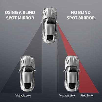 2 Pack Rectangle Blind Spot Mirror Glass Frameless Convex Wide Angle Rearview Blindspot Car Mirror Adjustable Car Auxiliary Mirrors For Universal Cars Truck Glass, Silver, 1.14×38.43inches