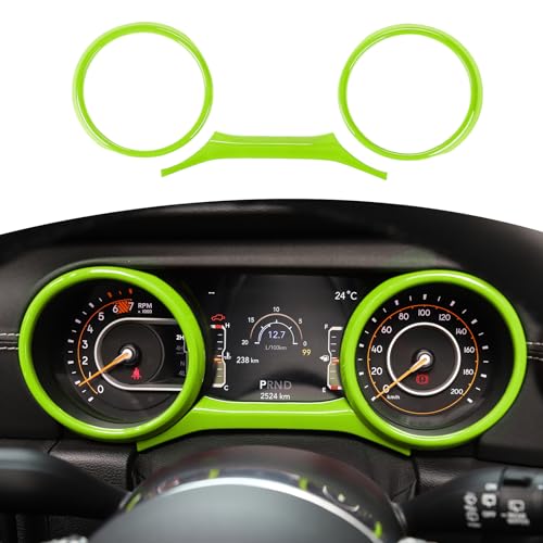 RT-TCZ for Jeep JL Dashboard Instrument Panel Gauges Trim Ring Cover for Jeep Wrangler JL JLU Gladiator JT 2018-2023 Green Interior Accessories 3pcs - color: Green