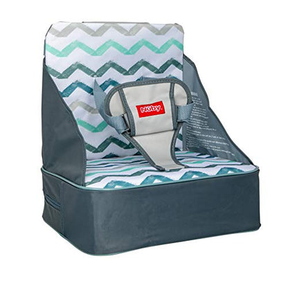 Nuby Easy Go Booster Seat - Travel Booster Seat for Babies and Toddlers - Holds Up to 35 Pounds - 9+ Months - Gray Chevron - color: Chevron