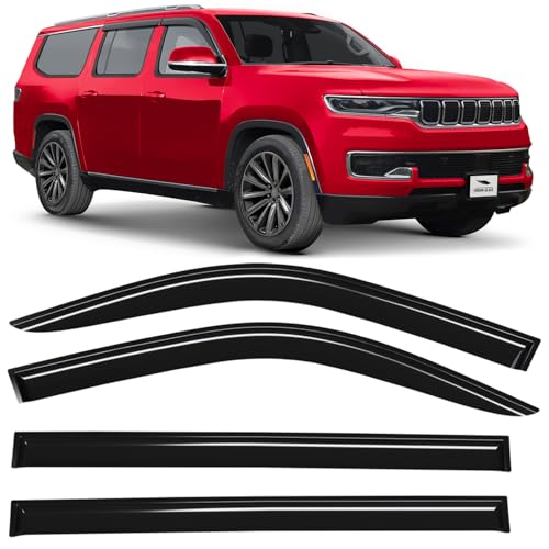 Voron Glass Tape-on Extra Durable Rain Guards for Jeep Wagoneer L 2023-2026, Window Deflectors, Vent Window Visors, 4 Pieces - 100804 - color: For Wagoneer L 23-26