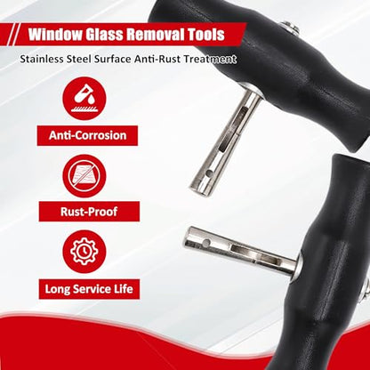 Acouto Windshield Removal Tool - Windshield Wire Cut Out Tool Car Windshield Removal Hand Tool Kit Window Glass Cutting Wire with Handles Professional Repair for Glass Removal