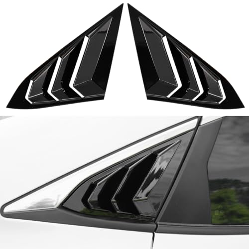 YINGTUU for Honda Civic 10th Gen 2016-2021 Sedan Car Exterior Accessories Stickers Rear Side Window Louvers Air Vent Scoop Shades Cover Blinds Trim Glossy Black - color: Rear Side Window Louvers for Sedan-black