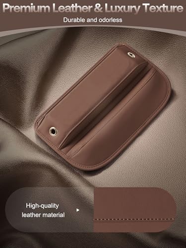 Premium Leather Car Seat Gap Filler Organizer (0.2”-1.2" Gaps), Clever Gifts for Car SUV Truck Owners (Brown, 1 Pack) - color: 03 Brown, 1 Pack