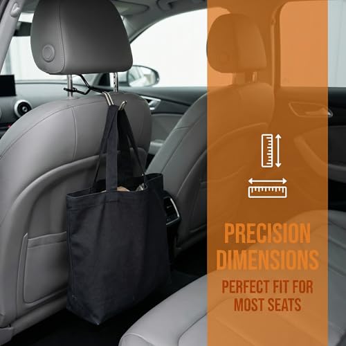 Hard Hat Holder for Truck, Hard Hat Hanger for Truck, Car Seat Hooks for Headrest, Organizer for Safety Vest, Jackets, and Bags, 6.1 x 1.72 in