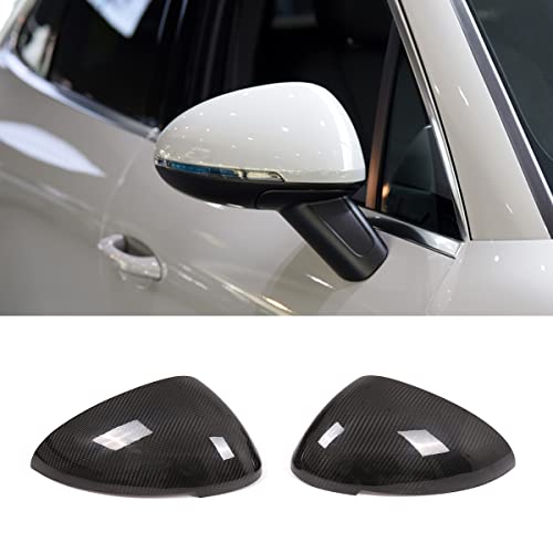 Auto Rearview Mirror Housing Outside Trim,Real Carbon Fiber Decoration,Fit for Porsche Macan 2018 2019 2020,Car Exterior Accessories 2PCS (Black Carbon Fiber) - color: Black carbon fiber