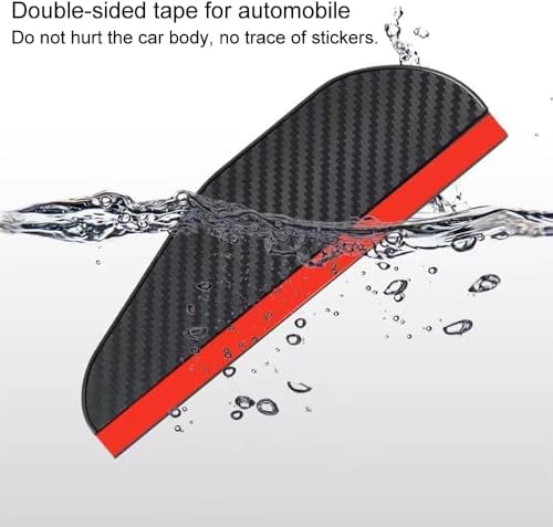 Car Rear View Mirror Rain Visor Guard, Auto Side Mirror Rain Eyebrow Cover,Mirror Visor Guard for Most Car, Truck and SUV,Carbon Fiber (2Pack)