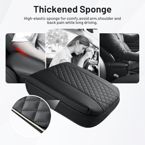 Autorder Center Console Cover for 2019-2026 Chevy Silverado/GMC Sierra Accessories, Tahoe&Suburban&Yukon 2021-2026, Armrest Cover Leather Middle Console Covers Anti-Scratch(Bucket Seat Only) - size: 19-26 Chevy Silverado Prismatic Texture