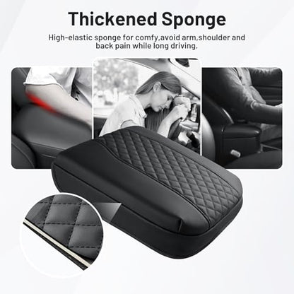 Autorder Center Console Cover for 2019-2026 Chevy Silverado/GMC Sierra Accessories, Tahoe&Suburban&Yukon 2021-2026, Armrest Cover Leather Middle Console Covers Anti-Scratch(Bucket Seat Only) - size: 19-26 Chevy Silverado Prismatic Texture