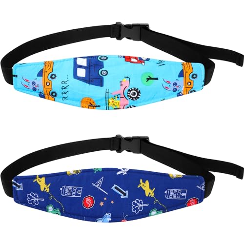 HESTYA 2 Pcs Carseat Head Support Toddler, Stroller Seat Headrest for Sleeping Traveling, Neck Relief Headband Strap for Kids Children Toddler Infant(Transportation) - color: Transportation