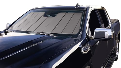 Covercraft UVS100 Custom Windshield Sunscreen for 2015-2019 Ford F-150 w/Rearview Mirror Mounted Camera - Silver - color: Silver