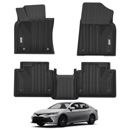 3W Floor Mats Fit Toyota Camry 2018-2024 FWD Only (Not for Hybrid or AWD), TPE All Weather Custom Fit Floor Liner, 1st and 2nd Row, Black(L/LE/SE/TRD/XLE/XSE) - style: 5. Camry|18-24|Floor Mats