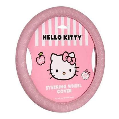 Sanrio Hello Kitty Pink Car Steering Wheel Cover, Universal Fit Cute Car Accessories for Women Stylish Decor Gifts Hello Kitty Accessories - Fits Standard Wheels 14.5"-15" - style: Hello Kitty Pink
