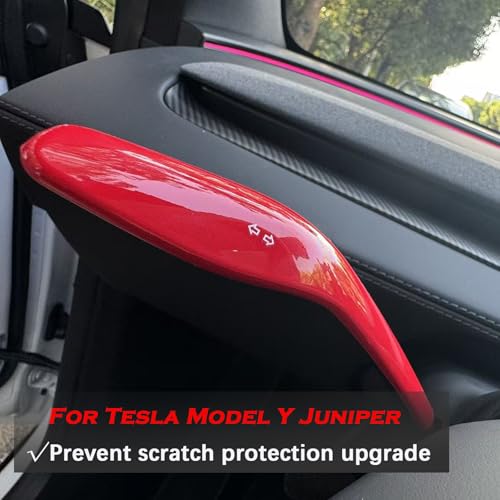 YHCDSEA Steering Lever Cover for Tesla Model Y Juniper, Gear Shift Cover Accessory - Decorative Cover (My Juniper-Red) - style: MY Juniper-Red