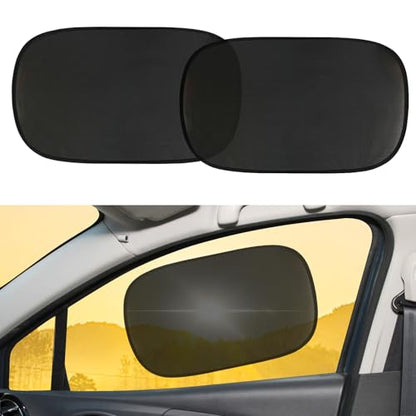 Wuyaoyao 2PCS Car Window Shades, 19.69"×12.13" Static Cling Auto Side Window Sunshade, Sun Blocker for Glare, Heat & UV Protection, Auto Side Window Screens for Baby, Universal Car Accessories