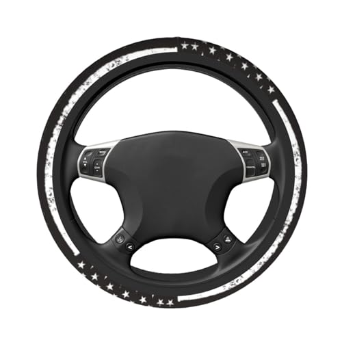 American Flag Steering Wheel Cover with 2 Car Coasters Non Slip Neoprene for Women Men Universal 15 Inch - color: American Flag