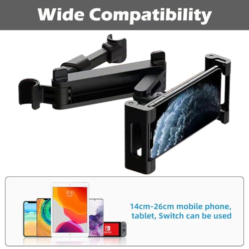 Car Headrest Tablet Holder,Headrest Mount Car Tablets Holder Truck 360 Degree Rotation Adjustable Extendable,Tablet Bracket for Auto,Fits All 5.51-10.24'' Screen Devices