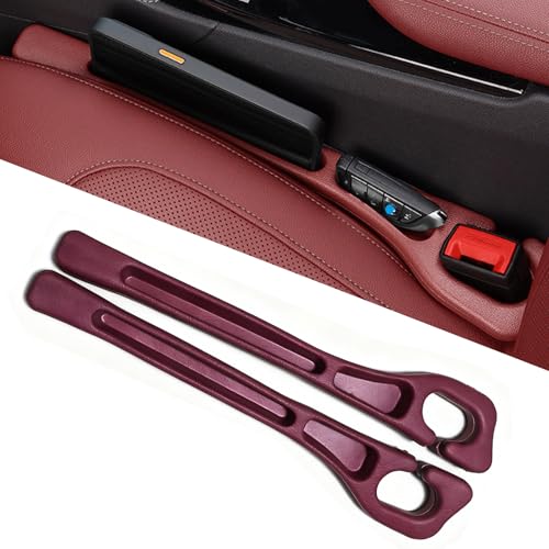 Car Seat Gap Filler Organizer of 2 - No Drop Seat Guard, Universal Car Seat Gap Filler, Durable Non-Slip Material, Easy 10-Second Install for Cars, Trucks & SUV(Red) - color: Red