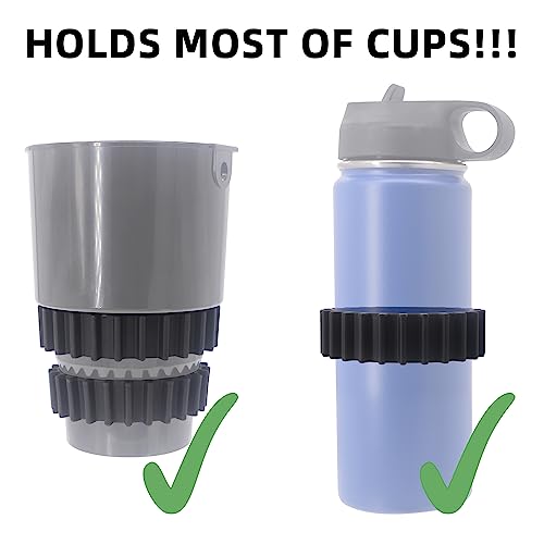 Car Cup Holder Cup Keeper Beverage Bands - Silicone Elastic Car Cup Holder Gap Filler Compatible with Yeti Ramblers Hydro Flasks Most 12-46oz Bottles Soda Cans Cup Expander (2 Pack)