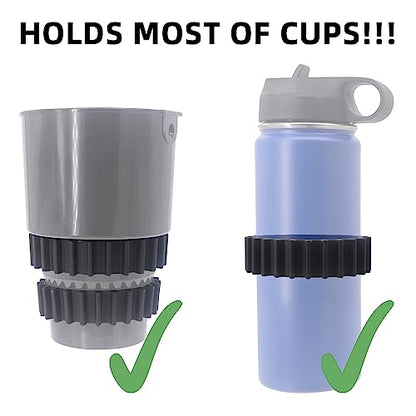 Car Cup Holder Cup Keeper Beverage Bands - Silicone Elastic Car Cup Holder Gap Filler Compatible with Yeti Ramblers Hydro Flasks Most 12-46oz Bottles Soda Cans Cup Expander (2 Pack)