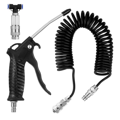 Truck Air Duster Gun with 5 Metre Recoil Air Hose, Air Seat Blow Dust Gun Heavy Duty Air Gun Cleaning Kit for Truck Semi Trailers