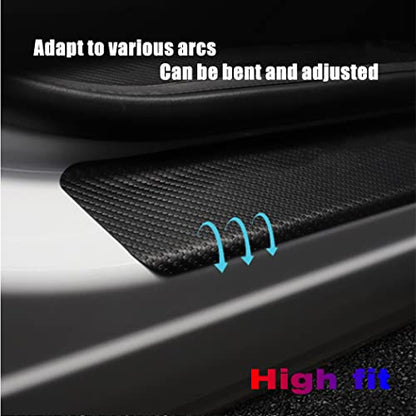 4PCS Door Sill Scratch Protector Stickers Compatible with Challenger Charger Car Threshold Protection Stickers Thickened Carbon Fiber Textured Leather Material Anti-Scratch(Purple) - color: Purple