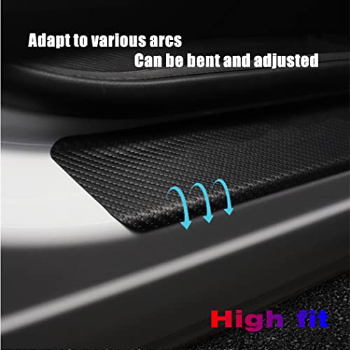 4PCS Door Sill Scratch Protector Stickers Compatible with Challenger Charger Car Threshold Protection Stickers Thickened Carbon Fiber Textured Leather Material Anti-Scratch（Blue） - color: Blue