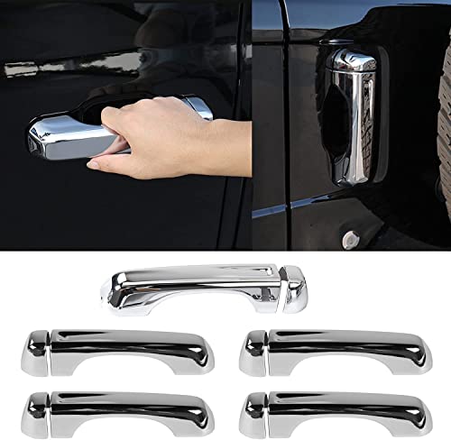 YOCTM 10-Pack Chrome Silver Side Door Tailgate Handle Covers Trim Compatible with Jeep Wrangler JL JLU 2018 2019 2020 2021 2022 2023 2024 2025 4-Door Exterior Accessories (Chrome) - color: Chrome