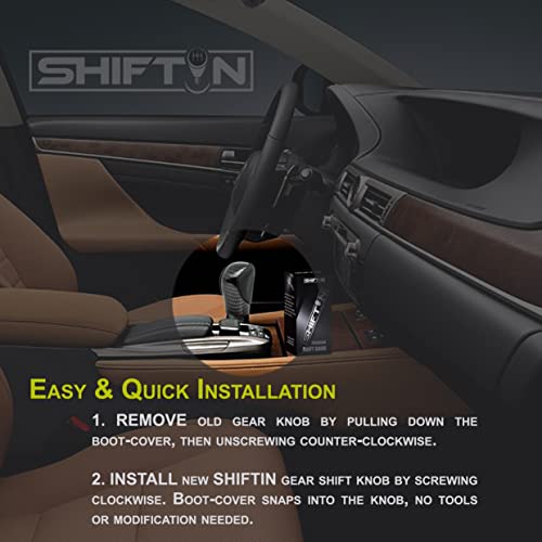 Gear Shift Knob Shifter for Lexus ES GS GX is NX RC RX 200t 300 350 3450h 450hL 350L (Punched Black Leather/Carbon Pattern) - color: Punched Black Leather / Carbon Pattern